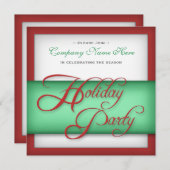 Fête de l'entreprise - Invitations rouges et verte (Devant / Derrière)
