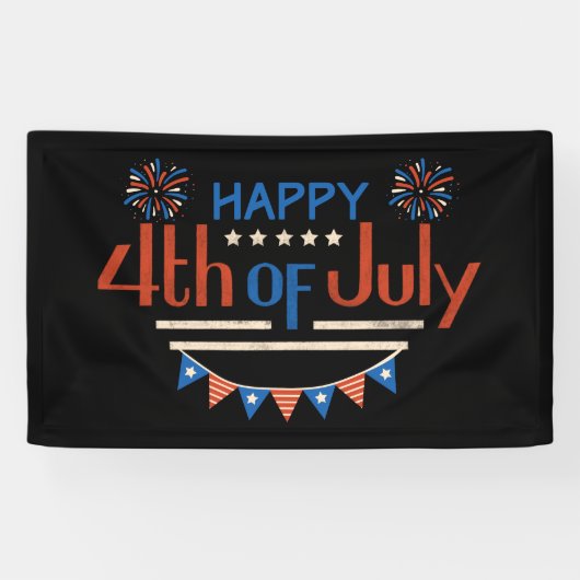 Fête de l'indépendance du 4 juillet Bannière en vi (Horizontal)
