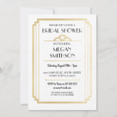 Fête de l'mariée Art déco Gatsby Gold Invitation 1 (Devant)