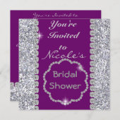 Fête de l'mariée avec CRYSTALS Invitation (Devant / Derrière)