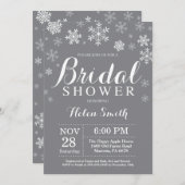 Fête de l'mariée d'hiver Invitation Flocon de neig (Devant / Derrière)