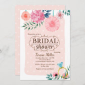 Fête de l'mariée Floral Invitation (Devant / Derrière)