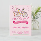 Fête de l'mariée Floral Invitation à bicyclette (Debout devant)