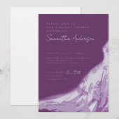 Fête de l'mariée Invitation de la mariée Plum d'au (Devant / Derrière)