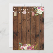 Fête de l'mariée Jars Invitation Rustic Wood Flora (Dos)