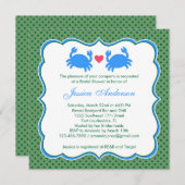 Fête de l'mariée marine Invitation bleue/verte (Devant / Derrière)