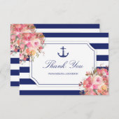 Fête de l'mariée Merci bleu Ancre Nautique (Devant / Derrière)