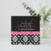 Fête de l'mariée Monogramme Invitations de Damas (Debout devant)