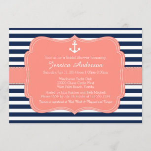 Fête de l'mariée nautique ou invitation au Baby sh
