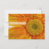 Fête de l'mariée Orange Flower Invitation (Dos)