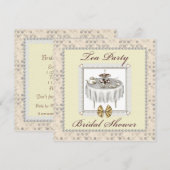 Fête de l'mariée Tea Party Desserts Invitation Car (Devant / Derrière)