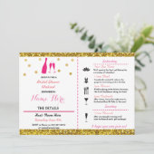 Fête de l'mariée Week-end Invitation de Champagne  (Debout devant)