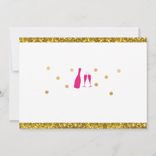 Fête de l'mariée Week-end Invitation de Champagne (Dos)