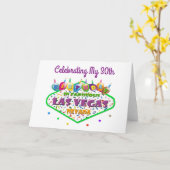 Fête de ma 30e carte d'anniversaire de Las Vegas (Fleur jaune)
