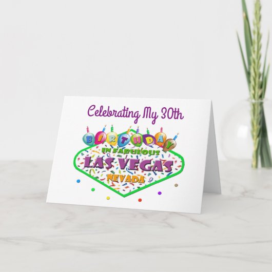 Fête de ma 30e carte d'anniversaire de Las Vegas (Devant)