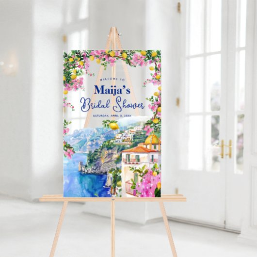 Fête de mariage aquarelle Côte d'Amalfi citrons ro