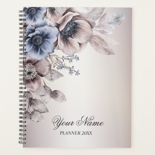 Fête de mariage Aquarelle Pastel Blue Beige Fleurs (Devant)