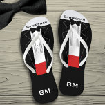 Fête de Mariage Bridesman Tuxedo Flip Flops<br><div class="desc">Un mariage parfait merci cadeau pour votre bonhomme amoureux de tongs Bridesman ou de la servante d'honneur</div>