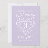 Fête de mariage cristal 3 ans invitations (Devant)