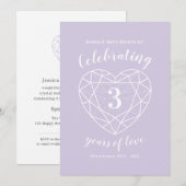 Fête de mariage de cristal 3 ans invitations (Devant / Derrière)