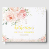 Fête de mariage élégante rose blush floral or (Recto)