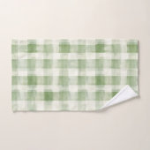 Fête de Mariage Ferme Vert Crème Carreaux (Serviette à main)