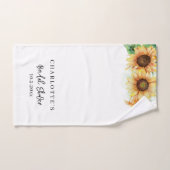Fête de mariage floral de tournesol et verdure (Serviette à main)