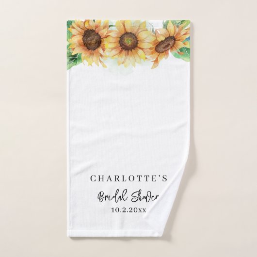 Fête de mariage floral de tournesol et verdure (Serviette à main)