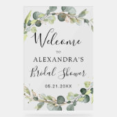 Fête de mariage floral vert sauge eucalyptus (Recto)