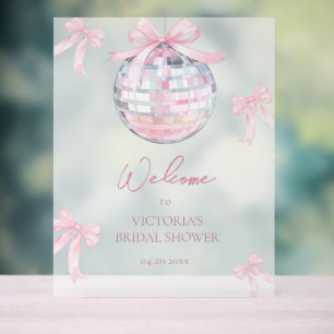 Fête de mariage girly rose boule disco brillante