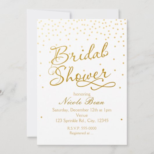 Fête de mariage Invitation point confetti blanc et (Devant)