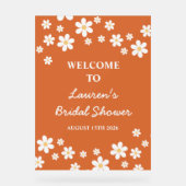 Fête de mariage rétro Daisy Orange Brûlé (Recto)
