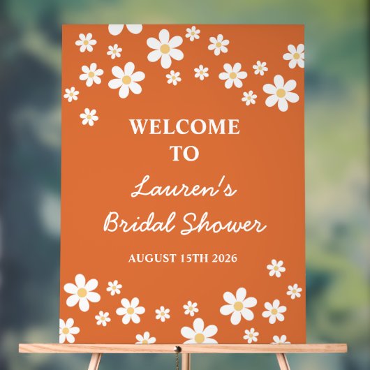 Fête de mariage rétro Daisy Orange Brûlé (Neutre)