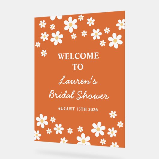 Fête de mariage rétro Daisy Orange Brûlé (Angle)