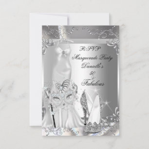 Fête de Mascarade RSVP Fabuleux 50 Argent