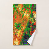 Fête de masques ou carnaval de peintures, orange e (Serviette à main)