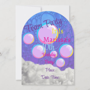 Fête de mousse Invitations d'anniversaire