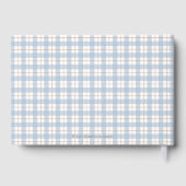Fête de naissance Cheval à Bascule Gingham Bleu Vi (Verso)