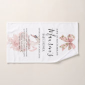 Fête de naissance fille à ruban rose (Serviette à main)