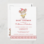 FÊTE DE NAISSANCE | Invitation Souris Joyeux Noël (Devant / Derrière)
