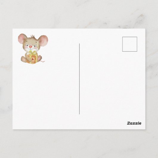 FÊTE DE NAISSANCE | Invitation Souris Joyeux Noël (Dos)