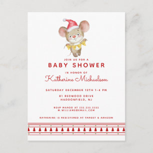 FÊTE DE NAISSANCE Invitation Souris Joyeux Noël