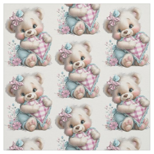 Fête de naissance ourson en tissu (Échantillon)