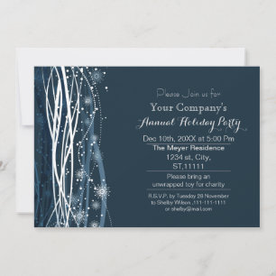 Fête de neige bleue Invitation à la soirée de vaca
