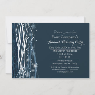 Fête de neige bleue Invitation à la soirée de vaca