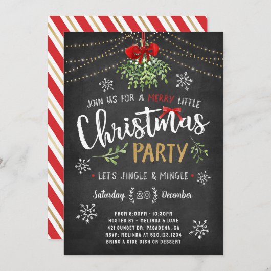 Fête de Noël Amis Invitation (Devant / Derrière)