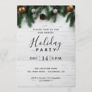 Fête de Noël annuelle Invitation rustique