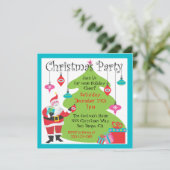 Fête de Noël avec ornements suspendus Invitation (Debout devant)
