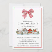 Fête de Noël Cabine confortable & Bow Invitation (Devant)