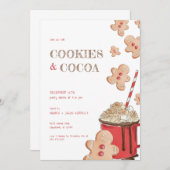 Fête de Noël Cookies et Invitation de cacao (Devant / Derrière)